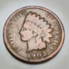 アメリカ インディアン 1セント 銅貨 1908 s 準特年 - メルカリ
