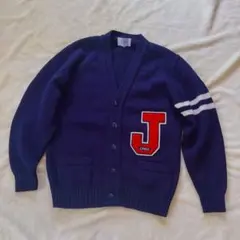 J.PRESS ジェイプレス　レタードカーディガン　ネイビー　M