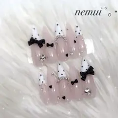 No.50 ネイルチップ ピンク 白 韓国 量産型 フレンチガーリー ワンホン