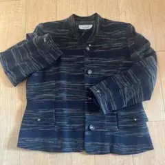 ネイビー ストライプ テーラードジャケットM