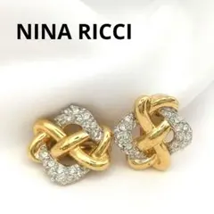 ニナリッチ NINA RICCI イヤリング ゴールド ラインストーン