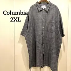Columbia 半袖 シャツ ネイビー　2XT インド　ゆるだぼ US古着のサムネイル