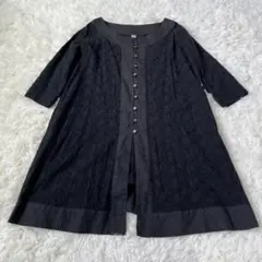 BASCOバスコ　花柄　刺繍　リネン混　ワンピース