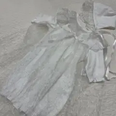 西松屋　ホワイトセレモニードレス 帽子付き　ベビードレス