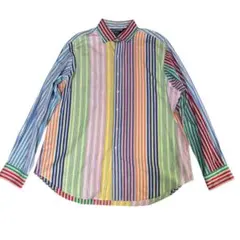 美品☆ポロラルフローレン　長袖シャツ　マルチストライプ　XL オーバーサイズ