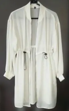 ピンクラテ　ロングカーディガン　白