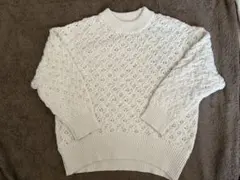 『GLOBAL WORK』 アイボリー　ドロップショルダーニット　M