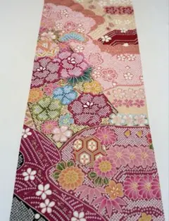京友禅　はぎれ〈5952〉金彩　桜　てまり　鹿子模様　ラメ　Kyo yuzen
