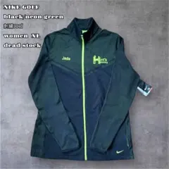 NIKE GOLF ジャケット刺繍　ブラック/ネオングリーンXLデッドストック