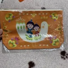 ちびまる子ちゃん　鳥　オレンジ　ポーチ