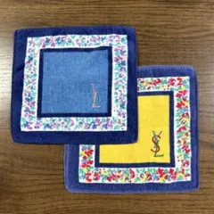 YSL 花柄タオルハンカチ 2枚セット