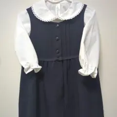 ネイビー 襟付きブラウス& CIOPIN フォーマルワンピースセット