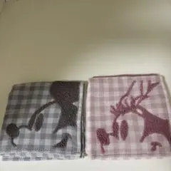 ミッキー ミニー タオルハンカチ 2色セット