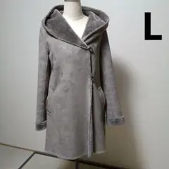 スエード風フード付きコート