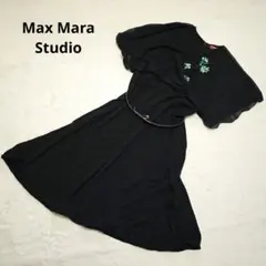 美品✨マックスマーラステュディオ スパンコール 刺繍 ロングワンピース ベルト付のサムネイル