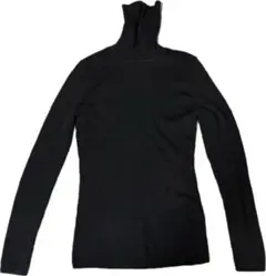 UNIQLO ユニクロ ウールマーク付 リブタートルネックセーター 黒 Mサイズ