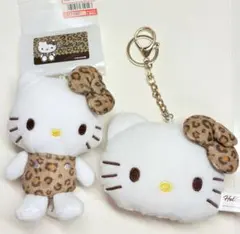 ハローキティ ぬいぐるみマスコット キーホルダー チャーム ヒョウ柄