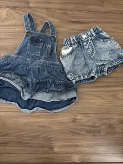 オーバーオール ショートパンツ セット