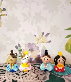 お雛様　雛人形　ひな祭り　ネコ　猫　ミニオブジェ　新品