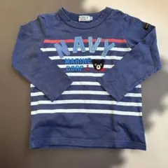 DOUBLE.B ネイビー ストライプ 長袖 Tシャツ 100cmのサムネイル