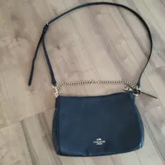 最終お値下げCOACH 黒 レザー ショルダーバッグ