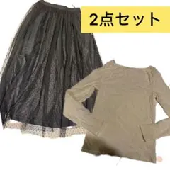 2点まとめ売りセット　ストロベリーフィールズ　フロッキードットフレアスカート