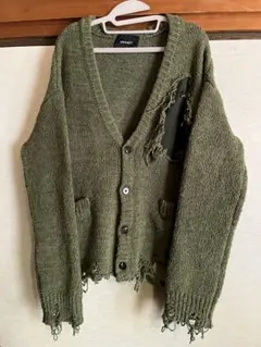 GRANCY ダメージデザインブークレニットカーデガン カーキ S - メルカリ
