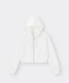 GU ダブルフェイスフルジップパーカー M オフホワイト