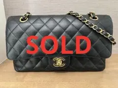 CHANEL マトラッセ25 キャビアスキン ブラック ゴールド