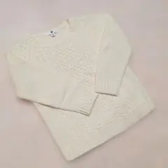 UNIQLO ケーブルニット セーター オフホワイト 120cm