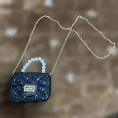 ブラックキルティングショルダーバッグ