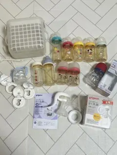 【まとめ売り】哺乳瓶10本・哺乳瓶消毒ケース・さく乳器・ラクマグ　セット