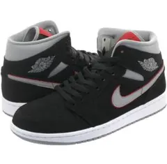 Nike Air Jordan 1 Mid ブラック/グレー/レッド28cm