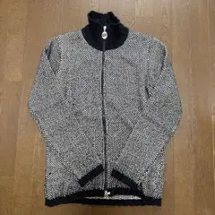 FERRE リブニット　セーター　ハイネック　フルフジップ　モード