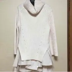 snidel フリルニットコンビワンピ