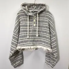 ZARA✨️ザラ　ストライプクロップドパーカー