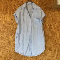 美品　ZARA ザラ　ロングシャツ　ポケット　半袖