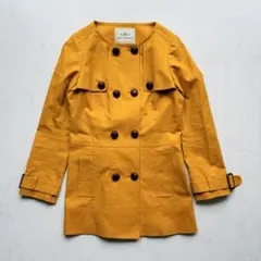 【美品】グレースコンチネンタル 麻混 トレンチ コート くるみボタン（H66）のサムネイル