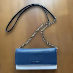 COLE HAAN ネイビー ホワイト ショルダーバッグ