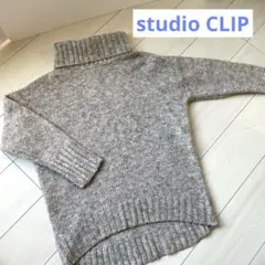 studio CLIP スタジオクリップ☆グレー ざっくりタートルセーター M