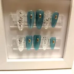 グリーン（マグネットジェル）ネイルチップセット