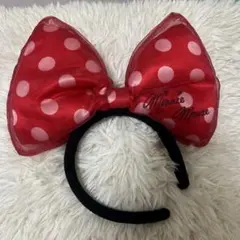 ディズニー ミニーちゃん 赤リボン 水玉 カチューシャ