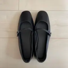 BLACKUP ドロッターメリージェーンフラットシューズ ブラック 24cm