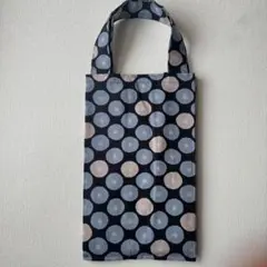 【週末限定価格】マチ広めエコバッグ＊北欧風 ブルー×ピンク あんぱん柄