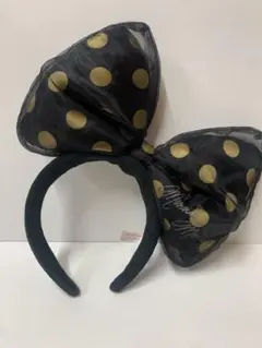 ディズニー ミニーマウス カチューシャ ブラック ゴールド