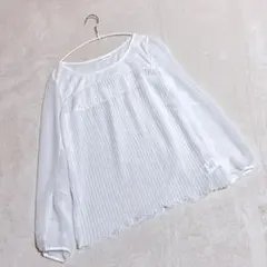 アーヴェヴェ スタンダード＊ ブラウス プルオーバー プリーツ 白 (38)