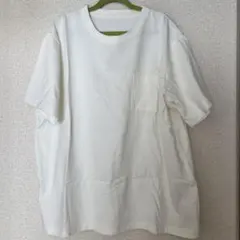 オフホワイト ポケット付き 半袖 Tシャツ