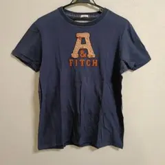 アバクロンビー＆フィッチ/ 半袖 Tシャツ M 紺 ロゴ 刺繍 綿