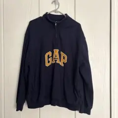 GAP ハーフジップ　スウェット　ネイビーのサムネイル