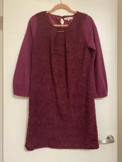 【匿名配送】パーティドレス★grove★Mサイズ★ワインレッド★赤紫★ワンピース